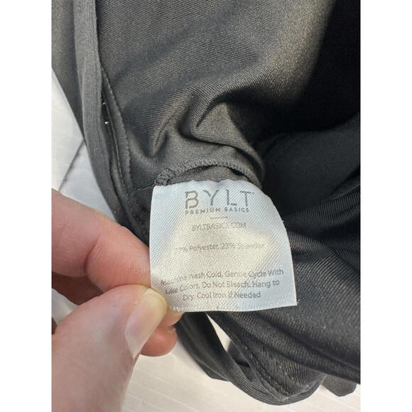 BYLT Essential Leggings Sports Bra Set Womens S Dark Charcoal Pockets High Waist - Picture 6 of 9